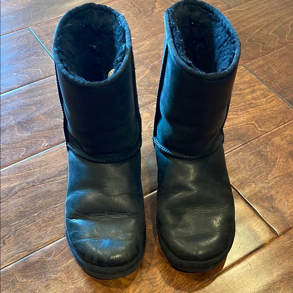 UGG Black Winter Boots Plush Lining Slip-On